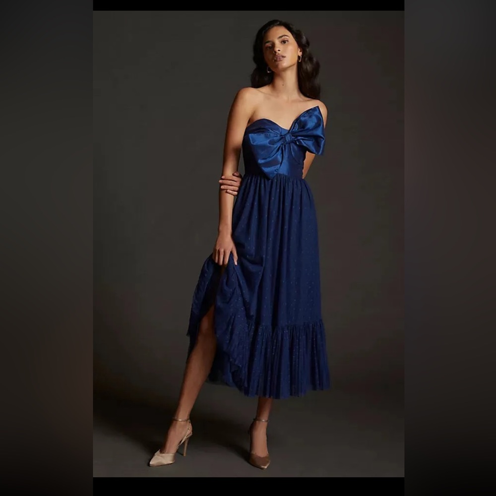 Hutch Bow Midi Dress - Anthropologie
